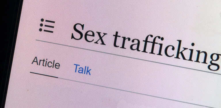 close up photo of the words sex trafficking