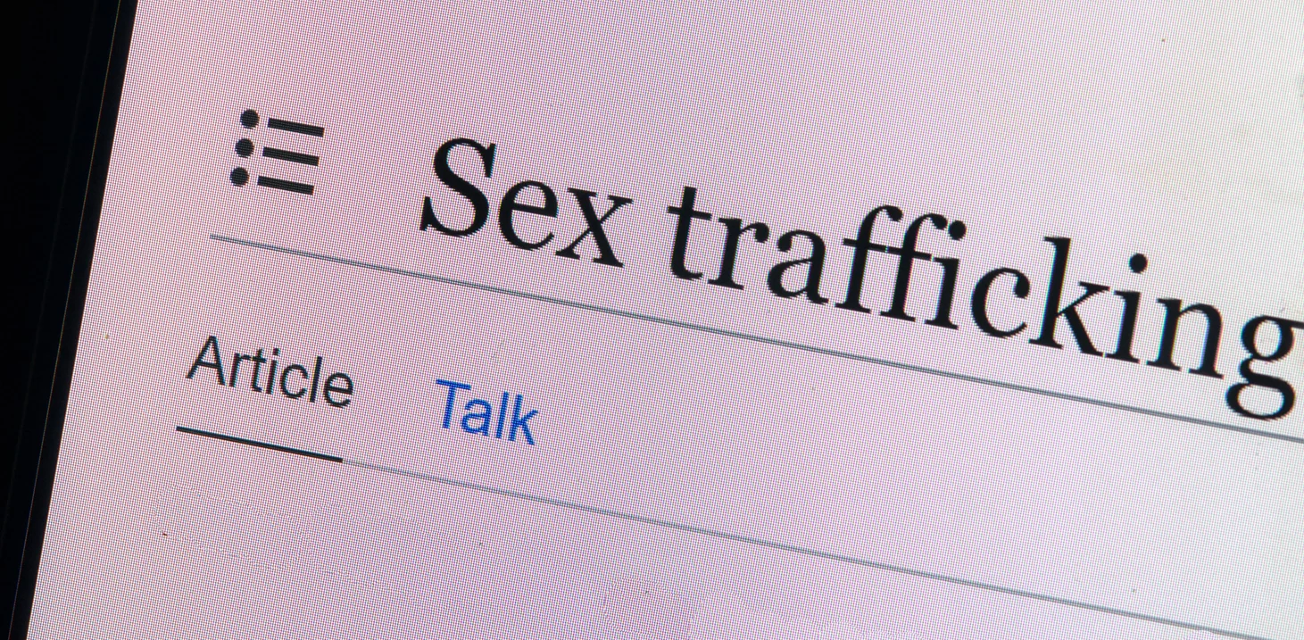 close up photo of the words sex trafficking